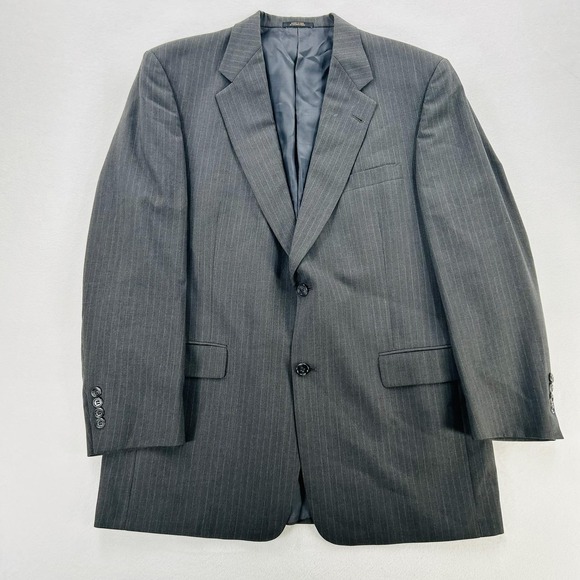 Hart Schaffner Marx Other - Hart Schaffner Marx Suit Jacket Mens 44R Gray Pinstripe Classic Fit Two Button